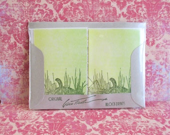 Vintage Gwen Frostic Note Cards and Envelopes - Turtle