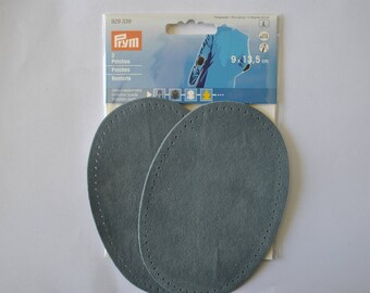 elbow reinforcements imitation Grey Slate Blue Suede 9x13.5 cm has iron or sewing for repair/customization prym 929339