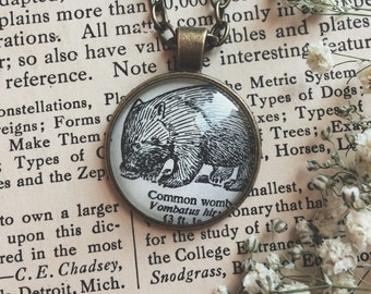 wombat necklace - wombat keychain - wombat gift - wombat lover