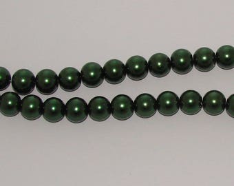 20 diameter 12mm dark green Pearl glass beads