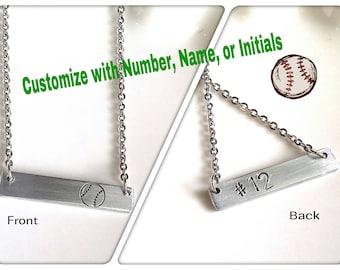 Softball Necklace, Team Jewelry, Coach Gift, Custom Sport Necklace, Personalized Necklace, Baseball Mom Necklace