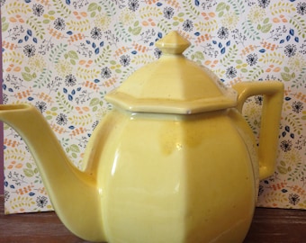 Shabby Chic Yellow Tea Pot