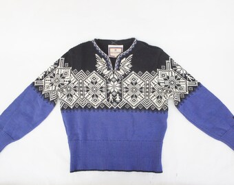 Vintage Norwegian Fair Isle Sweater/Short Sweater/Boho/Folk/Hippie/Scandinavian