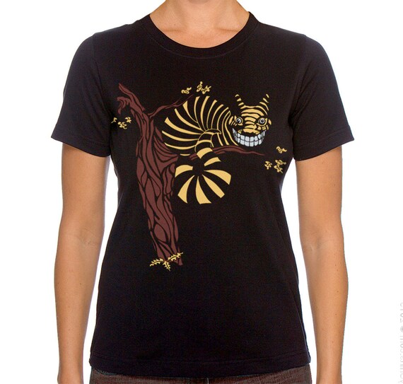 Cheshire Cat Womens Plus Size tshirt Wonderland black plus