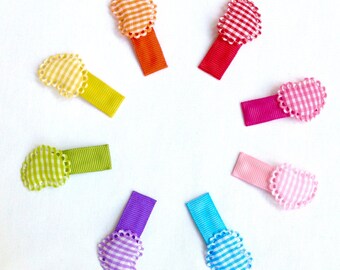 Rainbow Hair Clips. Toddler Hair Clips. Girl Hair Accessory. Infant Snap Clip. Set of 8 Snap Clips.