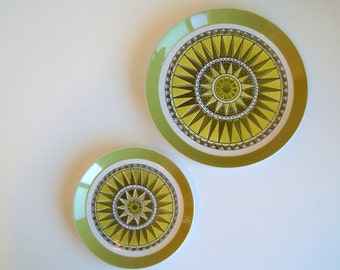 Pair of Vintage Serving Plates - Mikasa Duplex by Ben Siebel . Carnival #2512 Design