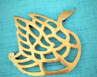 Vintage Brass Swan Trivet