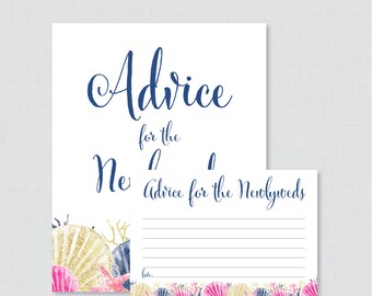 Advice for the Newlyweds Bridal Shower Activity Printable