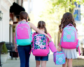 Monogrammed Backpack, Monogram Backpack, Personalized Backpack, Monogram Girls Backpack, Boys Backpack, kids bookbag, Paisley Floral Sharks