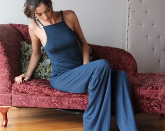 womens pajama set in wool sweater blend - lounge wear lingerie and sleepwear range MALLARD - made to order