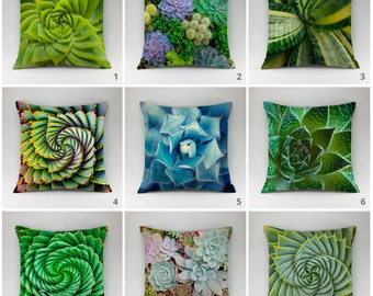 Succulent pillow cover Floral pillow Botanical pillow flower pillow Throw pillow cactus pillow case aloe pillow leaf pillow Botanical pillow