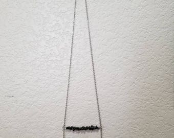 Long Obsidian Beaded Necklace