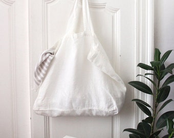 LARGE tote bag in linen to customize