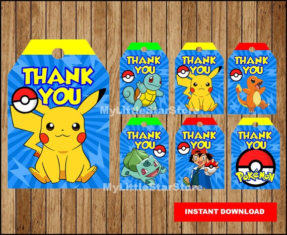 pokemon thank you tags printable pokemon tags pokemon party