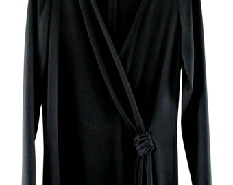 Vintage 70's Stephen Burrows Black Matte Jersey Dress size 12 -14