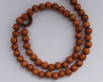 Beads, 16" Strand, Bayong Wood or White Wood, 8mm