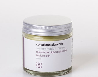 Rejuvenate Organic Night Cream. Mature Skin. Vegan. Chemical Free. 5ml SAMPLE size. Natural and Organic skincare.