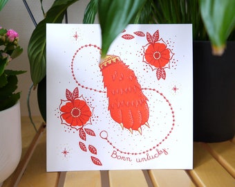Born Unlucky Art Print, 21 cm x 21 cm Print, Rabbit's Foot, Good Luck Charm