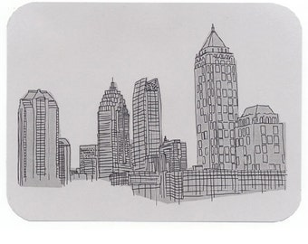 Atlanta Postcards, Drawings of Landmarks, ATL Buildings, Souvenir
