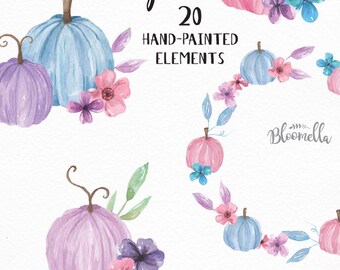 Pink pumpkin clipart | Etsy