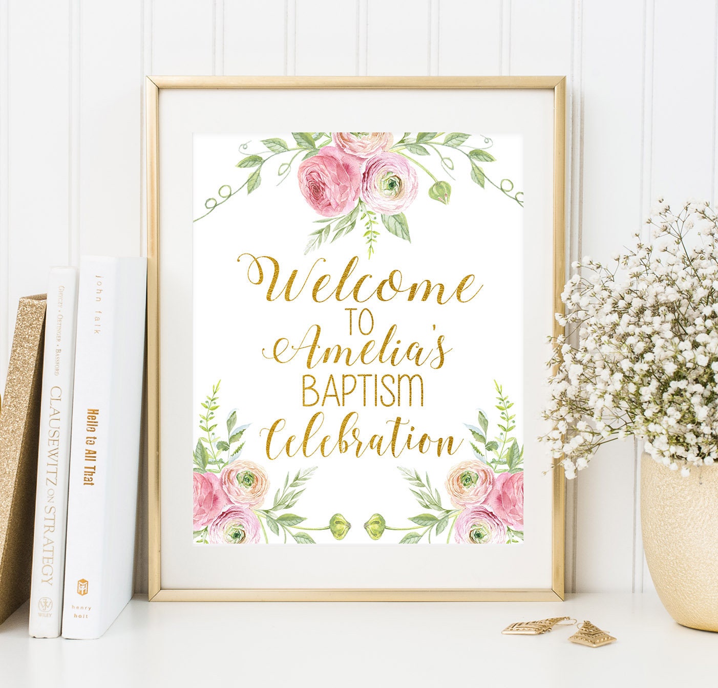 Baptism Welcome Sign Custom Baptism Sign Girl Christening