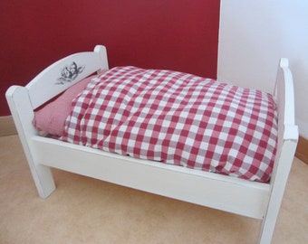 Old painted wood doll bed