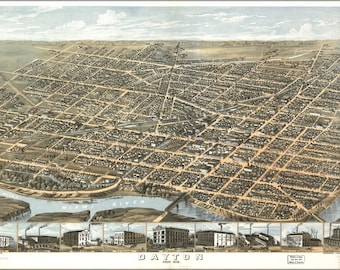Poster, Many Sizes Available; Map Of Dayton, Ohio 1870