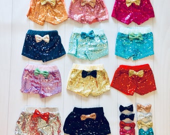 Girls Sequin Shorts | Glitter | Birthday | Custom | Sparkle Shorts | Glitter Shorts