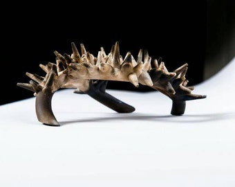 Ceramic sculpture, smoke fired, stoneware.