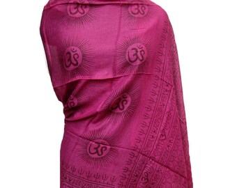 Prayer scarf/ Om scarf/ cotton scarf/ alphabet scarf/ meditation scarf/ yoga scarf/ gift scarf / gift ideas.