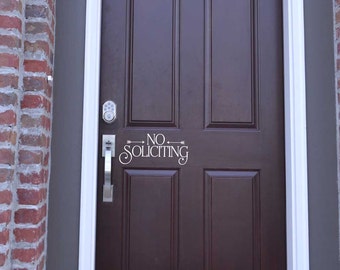 No Soliciting decal sticker removable vinyl no soliciting front door decor KW1257
