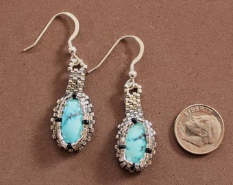 Cripple Creek Beaded Turquoise Earrings