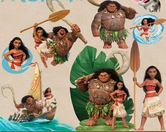 MOANA clipart png, digital clipart, moana images, digital print, png file, transparent backgrounds, cartoon clipart, printable images