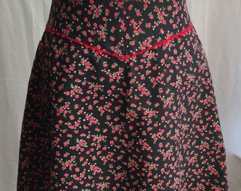 Vintage Black floral half Apron