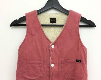 Vintage LEE Vest Corduroy Unisex Kids Size 130 Good Condition