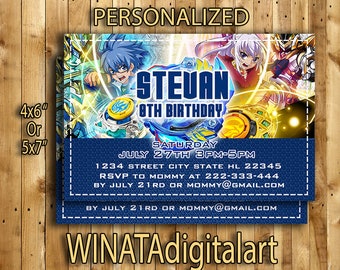 60th birthday post paperless Birthday Party Let Battle Beyblade Beyblade Party Invitation