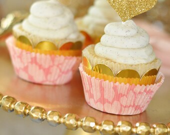 Bridal Shower Cupcake Toppers Wedding Shower Cupcake Toppers Bridal Shower Dessert Table (EB3037) set of 24 STICKERS