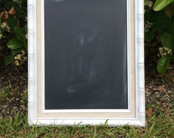 Repurposed Vintage Faux Bamboo Chalkboard Frame