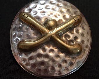 Sterling Golf Ball Brooch / Pin