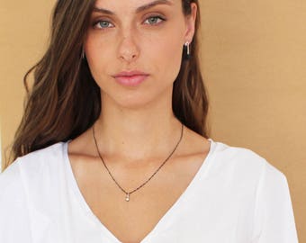 Silver Minimalist Necklace, Teardrop Necklace, Silver Teardrop Pendant, Silver Pendant Necklace, Dainty Necklace, Gift For Her