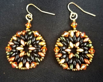 Geometric Czech Beaded Earrings