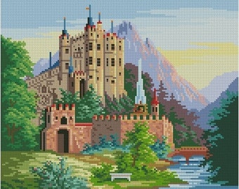 Berlin woolwork pattern "Castle Hohenschwangau"