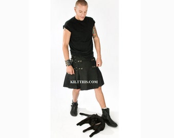 Interchangeable Black Cotton Kilt