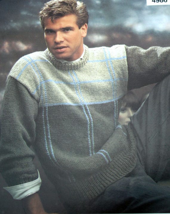 Sweater Knitting Pattern Men Jakobsdals 4986 Swedish English