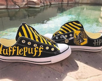 Custom harry potter inspired Hufflepuff hand painted shoes...