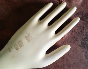 Vintage Porcelain Glove Mold Hand Form Industrial Salvage
