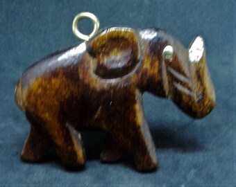 Large Wooden Elephant Pendant... c.1970s-80s... Nicely Carved
