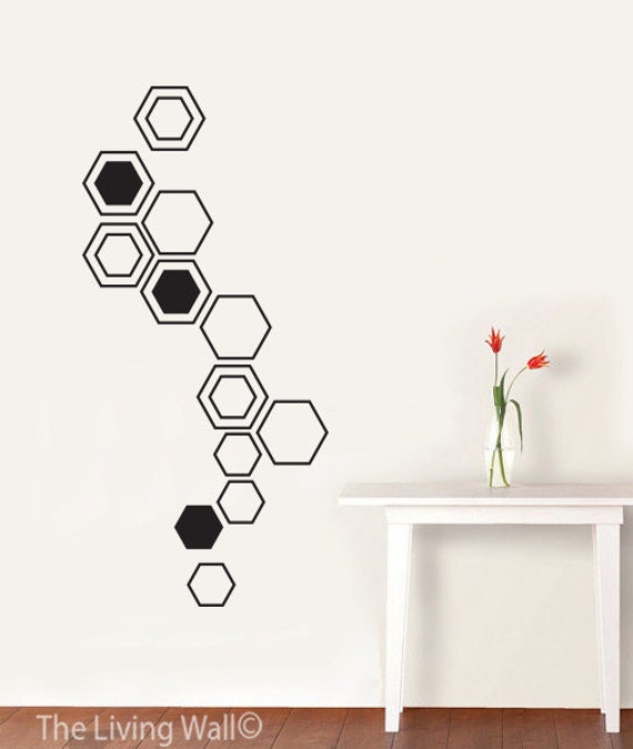 Hexagon Wall Art Hexagons Vinyl Decal Home Decor Wall Decals