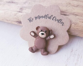 Teddy Bear pin teddy bear brooch teddy Bear jewellery Bear jewellery old tatty teddy pin Brown bear brooch toy bear pin teddy bear toy Stein