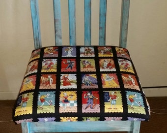 Hand painted, reupholstered chair